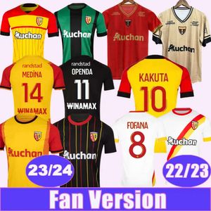 Qqq8 2023 24 Rc Lens Fofana Mens Soccer Jerseys 22 23 Kakuta Ganago Medina Cahuzac Sotoca Clauss Home Away 3ª Edição Especial Manga Curta