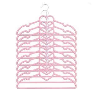 Cabides 10pieces rosa roupas de veludo branco amante cabide de coração Casaco em forma de coração multifuncional f9h6