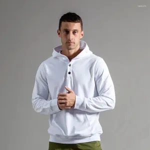 Men's Hoodies 2023 Style Pure Cotton Hooded Sweatshirt Spring And Autumn Thin Hoodie Couple Button Henley Trendy Sportswear