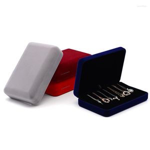 Jewelry Pouches Velvet Necklace Organizer Box Engagement Pendant Earring Tray Holder Storage Display Jewellery Set Case