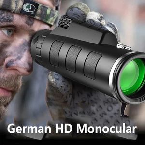 Powerful Monoculars 40X60 HD Telescope Low Night Vision Binoculars Compact Portable Military Zoom Monocular for Bird Watching Hunting Outdoor Travel