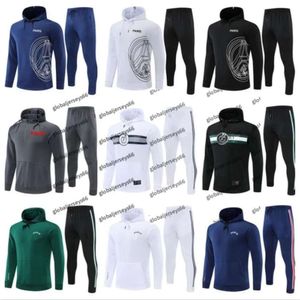 Neu_22 23 S Fußball-Trainingsanzug Trikots Fußballjacke Hoodie Sportbekleidung Survêtement MBAPPE HAKIMI SERGIO 2022 2023 Paris Männer Kinder Kit