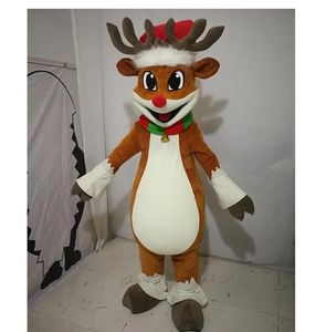 2024 Halloween Reindeer Mascot Costume Högkvalitativ Anpassa Cartoon Animal Plush Anime Temakaraktär Vuxenstorlek Julkarneval Fancy Dress