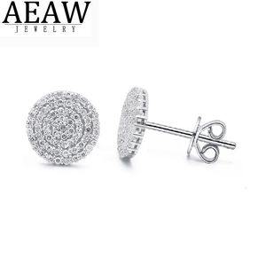 Stud AEAW Earrings for Women Trending Solid 10K Gold Flower Setting Mossanite Diamond Gems Wedding Jewelery 231101