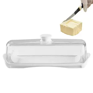 Plates Butter Dish Rectangular Shape Holder Microwave Safe Container Washable Keeper For Kitchen Countertop