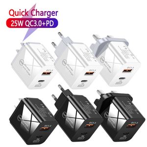 ファーストクイック充電25W 18W 20W PD USB C CHARGER US EU WALL CHARGERS for iPhone 13 14 15 Samsung Huawei Android電話