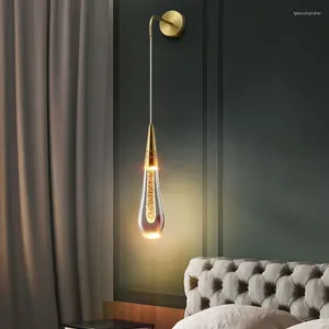 Настенные светильники Постмодернистские хрустальные светильники Стеклянные светодиодные креативные лампы с каплями дождя для ресторана Спальня Прикроватные бра для коридора