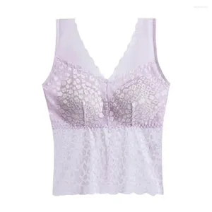 Camisoles & Tanks Tank Top Comfortable Cami Vest Solid Color Back Split Lace Bra Home Wear