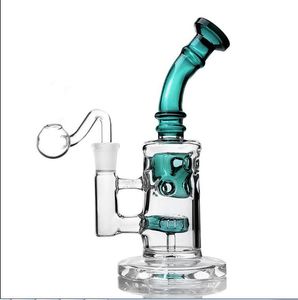 8,4 polegadas Roxo Bong Recycler Dab Rigs Hookahs Fumar Percolador Tubos de Água de Vidro Dabber Acessórios de Tabaco com Tigela de 14mm