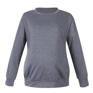 Women's Sweaters Simple Solid Color Pregnant Mother Fashion Casual Long Sleeve Sweater For Women 2023 Trend