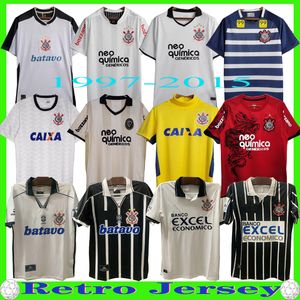 2009 2010 11 12 14 18 97 99 00 Corinthians Retro Paulista GUEDES Fußballtrikots 100. Zuhause weiß auswärts AUGUSTO Corinthian klassisches Fußballtrikot Vintage goldene Uniform