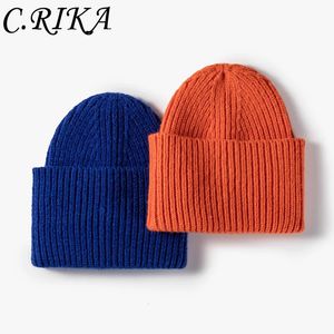 Beanie/Skull Caps Autumn Winter Outdoor Casual Sticked Hats For Women Warm Plus Thicken Wool Beanies Hat Female Fashion Solid Skallies Beanies 231102