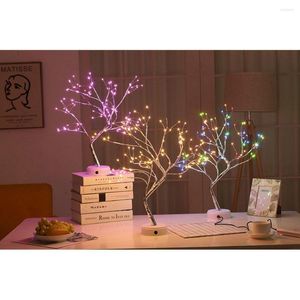 Nocne światła gipsophila diody LED Light Pearl Bonsai Table PC Touch Tree Home Party Wedding Indoor Christmas Decoration