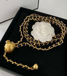 Landningsbanan vintage bälte halsband fårskinn berömt varumärke bollhalsband midjeband dekorativ markerad logotyp guld länk kedja midje kedja bel6801593