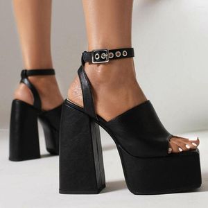 Kleid Schuhe Elegante Damen Sandalen Schnalle Peep Toe High Heel Plattform Für Frauen 2023 Ankünfte Design Trendy Sommer
