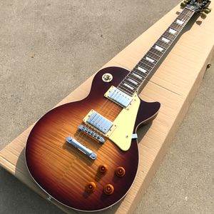 Custom shop, gemaakt in China, bruine elektrische gitaar van hoge kwaliteit, palissander toets, chromen hardware, gratis verzending