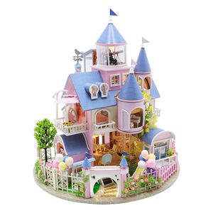 Doll House Accessories DIY DOLL Home مع الأثاث والموسيقى الكبار الحرف اليدوية عيد ميلاد 1 24 عيد الحب آباء 231102