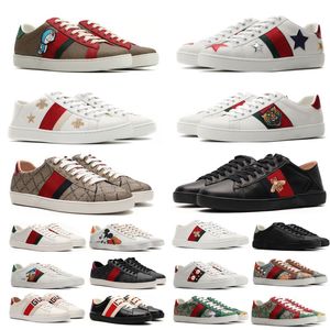 Designerskie męskie buty damskie pszczoły Ace Sneakers z pudełkiem Low Buts Sports Treners Tiger Haftowane białe zielone paski do Walking Oddychające trampka do joggingu