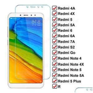 Proteggi schermo per telefono cellulare 9D Fl Sn Vetro protettivo su Redmi Note 4 4X 5 5A 6 Pro Per 4A Plus 6A S2 Go 7A Pellicola temperata Drop Deli Dhldz