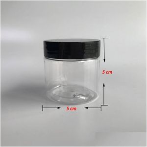 Wholesale Pet Bottle 3.5G 60Ml Clear Plastic Jar Empty Dry Herb Flower/Cosmetic Container Smell Proof 5X5Cm Drop Delivery Dh1Ky