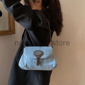 Bolsas de moda feminina simples e casual denim bolsa nas axilas para mulheres 2023 novo estilo wtern contraste cor ombro versátil elegante crossbody