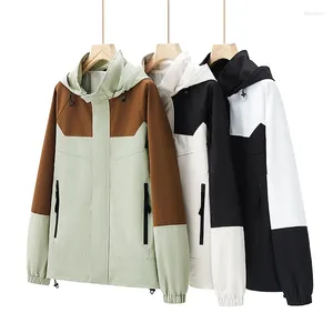 Men's Jackets Spring And Autumn 2023 Jacket Splice Hooded Loose Outdoor Windproof Coat Fashion Couple Costume Women's