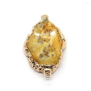 Pendant Necklaces Natural Stone Crystal Pendants Irregular Reiki Accessories For DIY Jewelry Making Amethyst Druzy Geode Connector