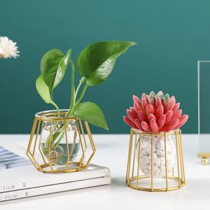 VASES GOLDEN FLOWERPLANT VASE POT ORNAMET METAL HOLDER NORDIC STYLESホームテーブルガーデンデコレーション231101