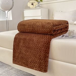 Filt varm rutig korallfleece kast mjuk sängäcke singel dubbel vinter plysch Microfiber Coraline Furry Soffa Bed Cover 231101