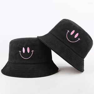 Berets Unisex SMILE Bucket Hat Fishing Outdoor Hip Hop Men's Summer For Fisherman Cap Women 2023 Bone Feminino