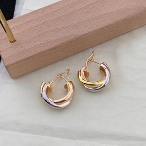 trinity earring charms for woman stud designer Gold plated 18K T0P quality highest counter quality brand designer jewelry anniversary gift 001