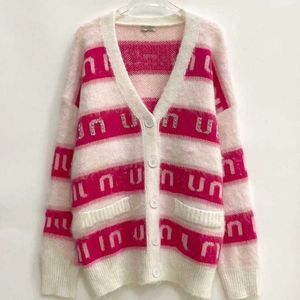 Women's Sweaters Designer 2023 Autumn/Winter New Mohair Cardigan Coat Knitted Sweater Loose and Lazy Style YG5N