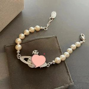 Charme clássico Saturn Pearl Bracelet de alta qualidade Planet Pingente Red Red Simple