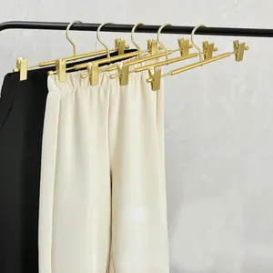 Grucce da 5/10 pezzi Portapantaloni in alluminio per pantaloni con due clip antiscivolo regolabili Gancio girevole Porta abiti per riporre gli abiti