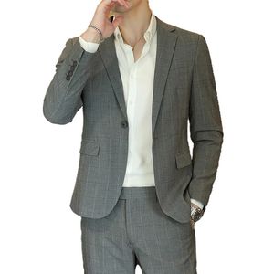 Erkekler Suits Blazers Blazer Pantolon Erkek Takım Moda Slim Sıradan İş İtalyan Tarzı Beyefendisi Ev sahibi elbise resmi düğün 2 parça seti 231102