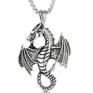 Drachen Anhänger Halsketten Frauen Herren Edelstahl Mode Hip Hop Punk Schmuck für Hals Geschenke für Männer Zubehör Großhandel