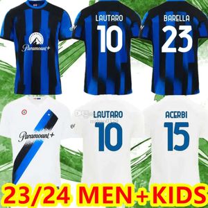 QQQ8 23 24サッカージャージBarella Correa Inters Dzeko Giroud Lautaro S Theo Brahim Football Shirt 2023 Uniforms Men Kids