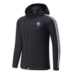 Orlando City SC jaquetas masculinas jaquetas de lazer quentes no outono e inverno esportes ao ar livre com capuz camisas esportivas casuais masculinas e femininas jaquetas com zíper completo