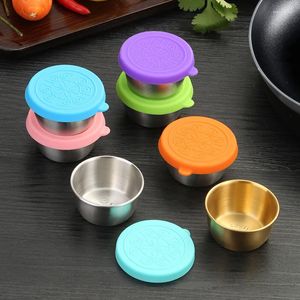 Bowls Seasoning Storage Box Easy To Clean Vinegar Soy Sauce Dish Creative With Cover Home El 304 Stainless Steel Dishes