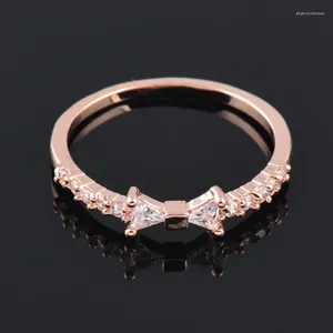Cluster Rings KIOOZOL Shiny Crystal For Women Rose Gold Silver Color Midi Ring Party Jewelry Wedding Accessories Gift 041 KO1