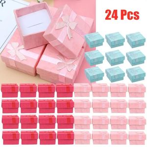 Gift Wrap 24pcs Jewelry Boxes Box Ring Gift Jewelry For Small Packaging Wedding Lids With Case Engagement Boxe Jewelery Organizer 231102