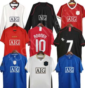 Manchester Vintage Soccer Jerseys 2006 2007 2008 2008 Rooney Football Shirt 06 07 08 09 Vintage Nani Vidic Berbatov Anderson Tevez Giggs Scholes Long Sleeve
