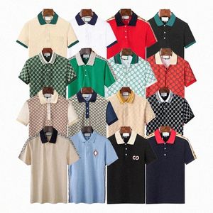 Mode män dubbel t-shirts män polos casual t shirt toppar tees medusa bomull orm mönster polo-shirt krage