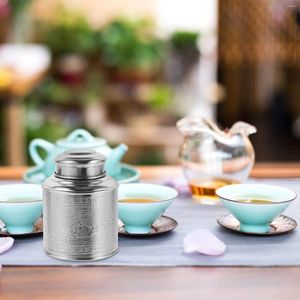 Förvaringsflaskor te metallbehållare kan små terrarium tätade burk bärbart rostfritt stål hem te-blad missglas