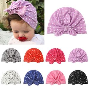 Beanies Beanie/Skull Caps Baby Cap Bow Tie Fashion Hat Solid Turban A Headscarf For Girl Elastic Girls Spädbarnstillbehör