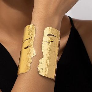 Bangle Fashion esagerato punk in metallo braccialetti per polsini per donna uomo larghezza apertura braccialetto gioielli per feste 231101