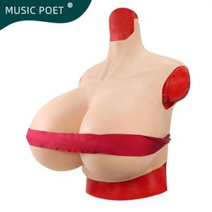 Forma de mama MÚSICA POETA Grandes formas de mama de silicone I K Z Cup para Crossdresser Drag Queen Realistic Fake Boobs Breastplat Transgender Shemale 231101