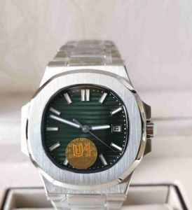 10 estilo clássico masculino de homens relógios automáticos 5711 5711/1r-001 tira prateada dial verde glass de vidro cal.324sc Mechanical Mechanical de luxu