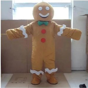 Profissional de alta qualidade Gingerbread Man Mascot Costumes Natal Fantasia Vestido de Festa de Desenho Animado Personagem Terno Adultos Tamanho Carnaval Páscoa Publicidade