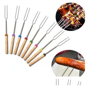 BBQ Tools Tillbehör Rostfritt stål Marshmallow Roasting Sticks som sträcker sig Roaster Telesco Matlagning/bakning/Barbecue Drop Delivery DHXCC